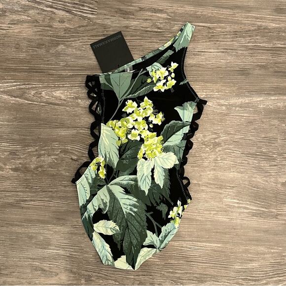 NORMA KAMALI One Shoulder X Mio Lace Up One Piece Swimsuit - Picture 8 of 10